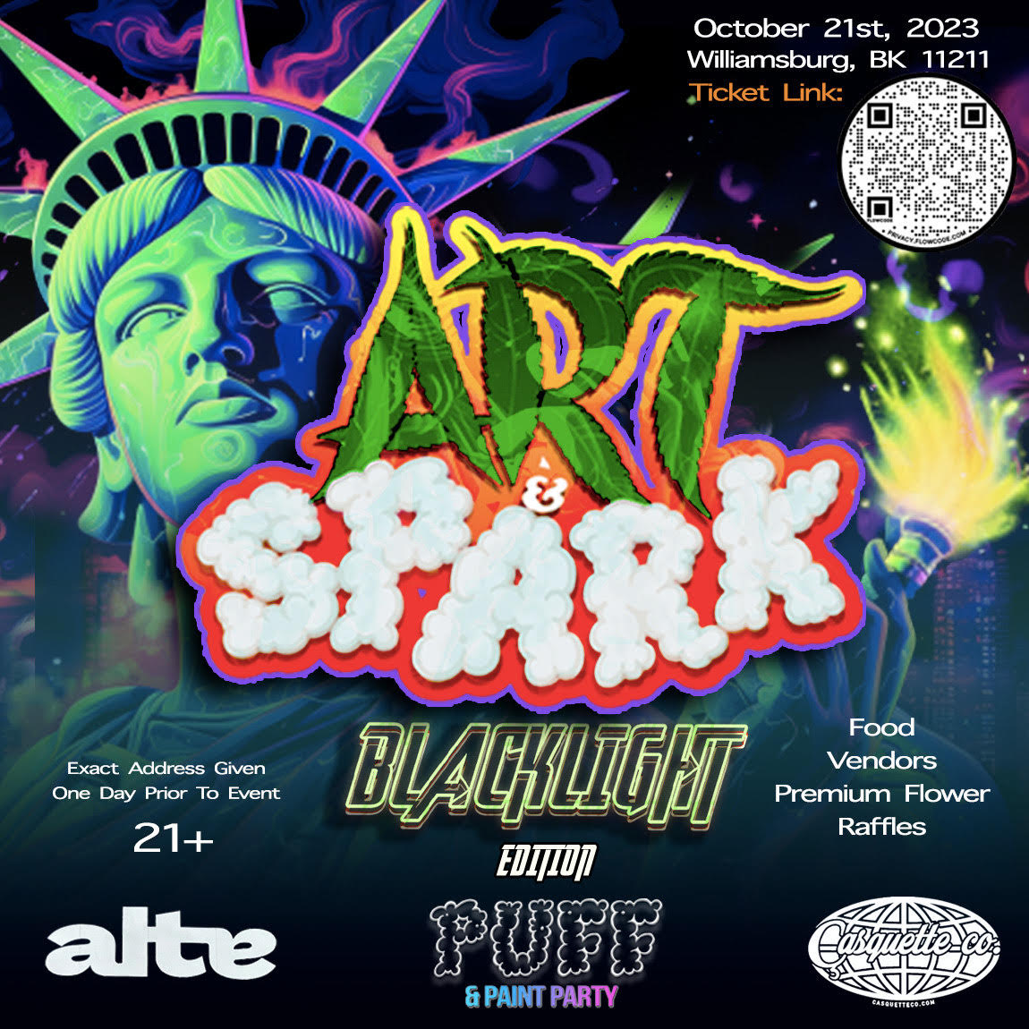 Puff & Paint Party Brooklyn NYC (ART & SPARK BLACKLIGHT EDITION)